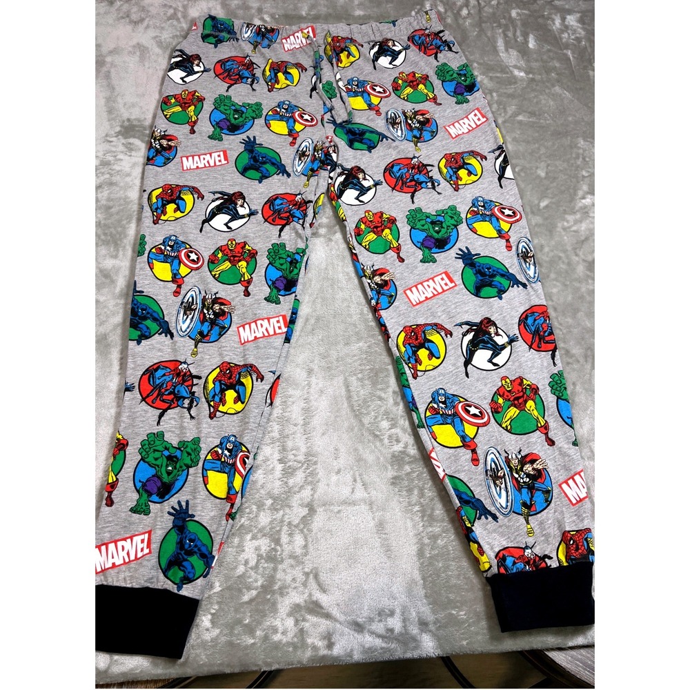 Marvel Avengers Spider-Man Hulk AOP Pajama Pants Y2K Comic Print Lounge Jogger
